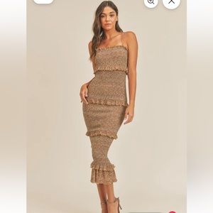 Ruffled midi Bodycon dress